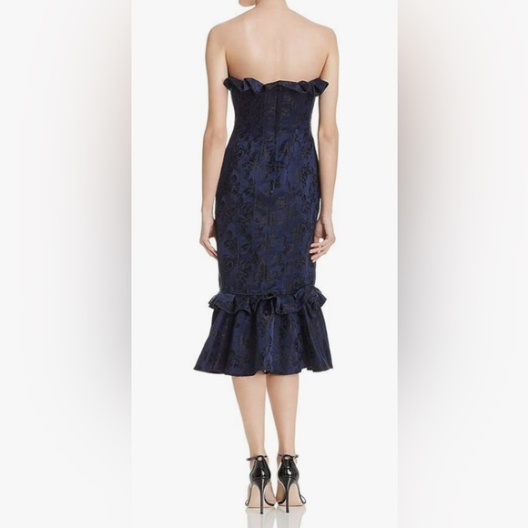 C/MEO COLLECTIVE Women's Levity Strapless Rose Print Midi Dress with Ruffle Hem - Picture 3 of 8